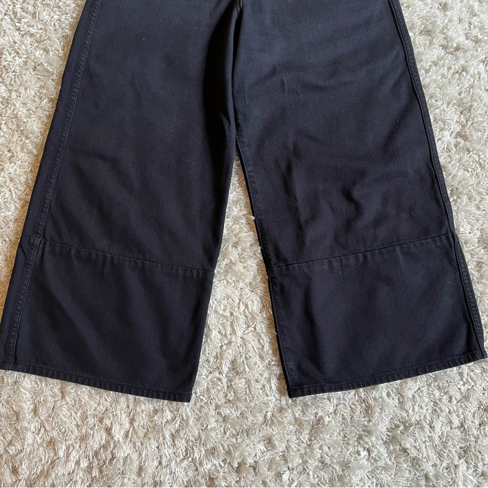 Jacquemus La Riviera Wide Leg Cropped Jeans in Black Size 27 - Picture 10 of 12